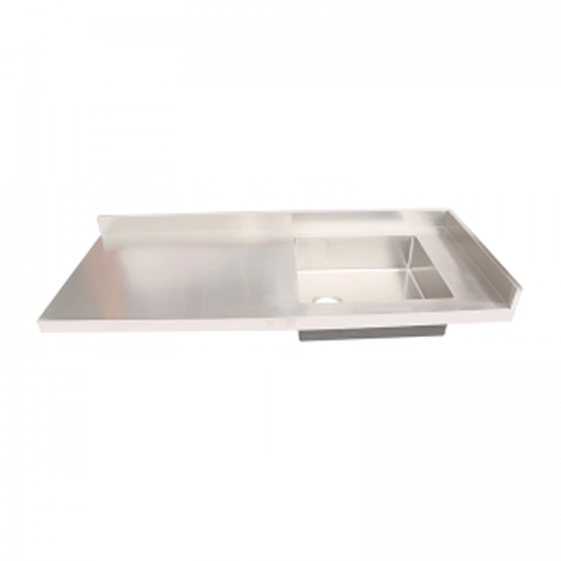 Paslanmaz çelik 1200mm 47 inç tek kase ticari mutfak lavabo ile sol Drainboard 12 inç derin olabilir